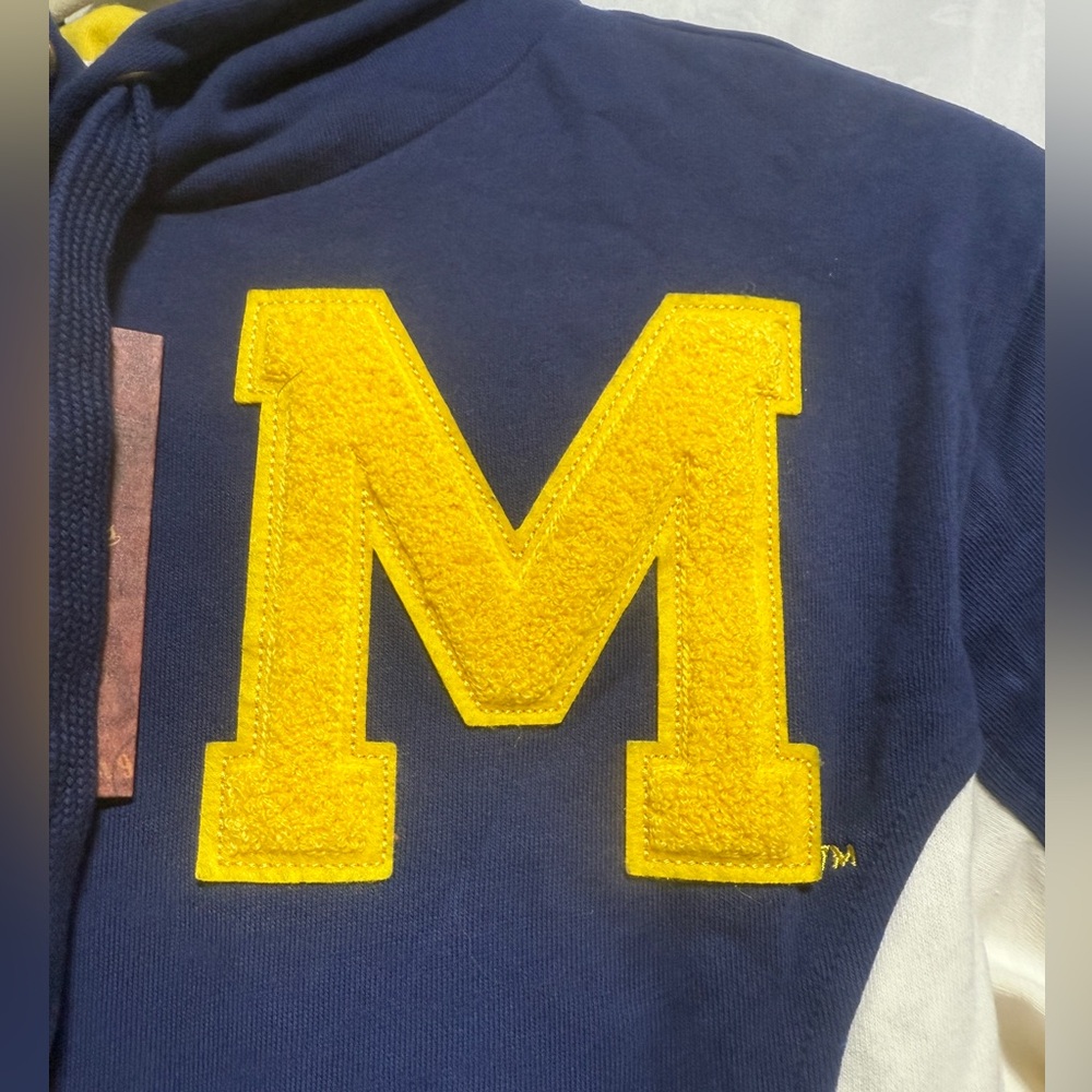 NCAA Michigan Hoodie Mitchell and Ness Full Zip Men’s XL new with tags - Picture 4 of 13